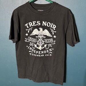 Tres Noir Black Graphic Tee for Men